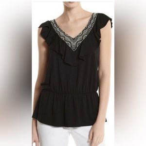 WHBM black beaded sleeveless top
